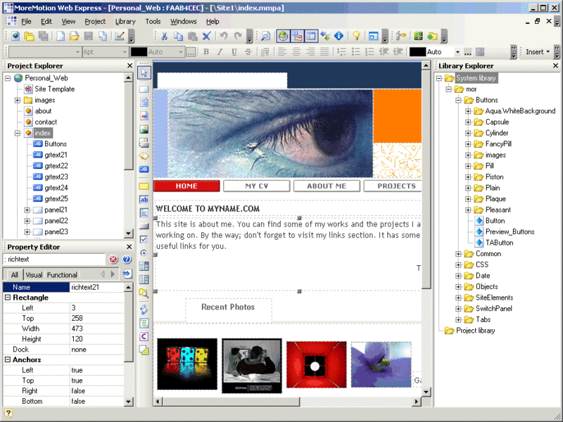 MoreMotion Web Express Screenshot